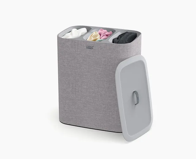 joseph-joseph-tota-trio-90l-grey-laundry-separation-basket-with-3-removable-tote image 1