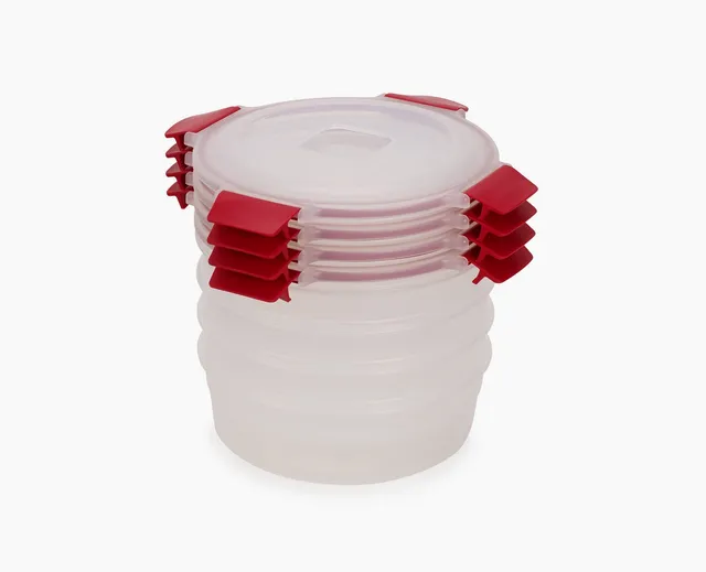 joseph-joseph-nest-lock-4-piece-red-1l-round-food-container-set-with-airtight-li image 1