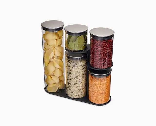 joseph-joseph-podium-stainless-steel-storage-container-set-3-piece-with-stand-ai image 1