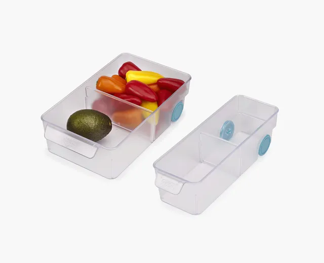 joseph-joseph-fridgestore-clear-storage-bin-set-2-piece-stackable-fridge-organiz image 1
