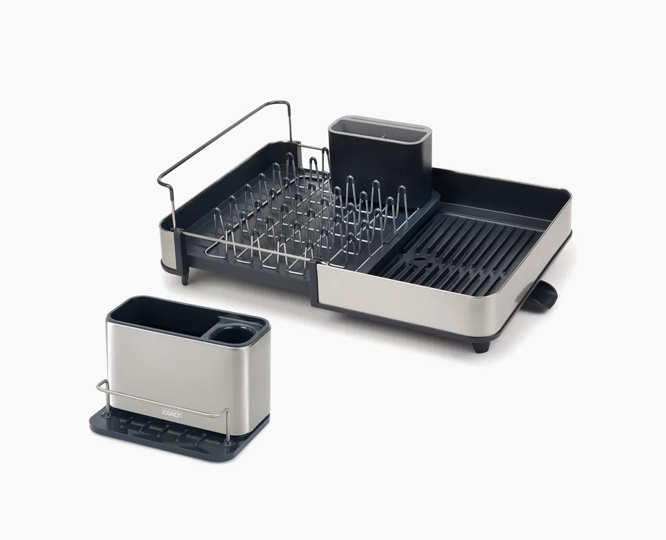 joseph-joseph-2-piece-stainless-steel-drainer-sink-organisation-set image 1