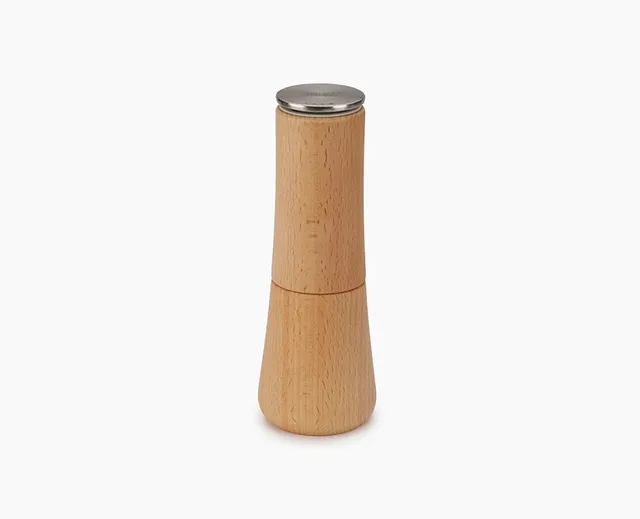 joseph-joseph-milltop-wood-salt-mill-natural-beech-ceramic-grinder image 1