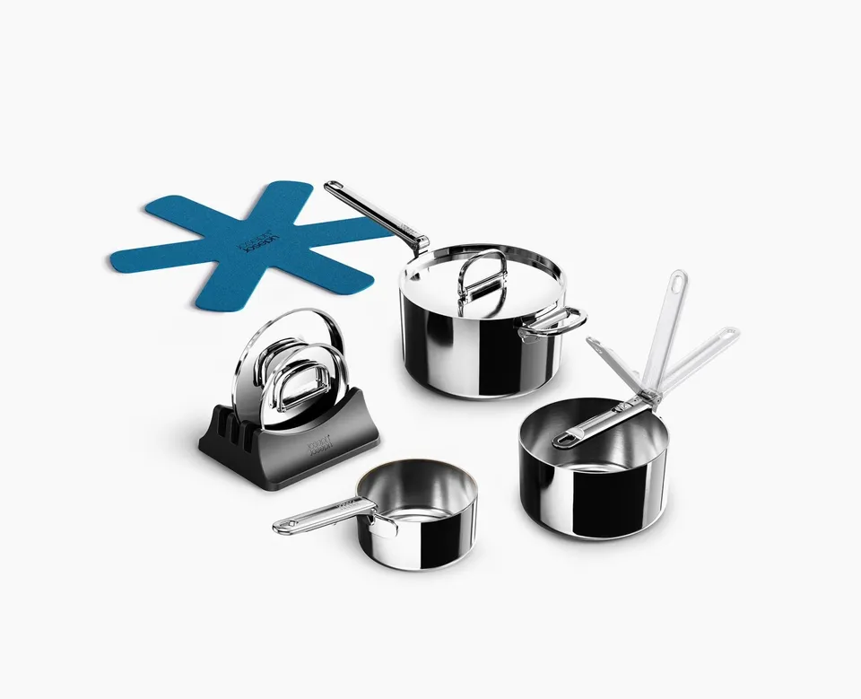 joseph-joseph-space-steel-folding-handle-3-piece-saucepan-set image 1