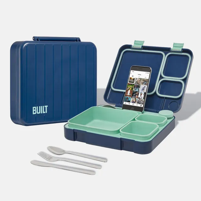 built-lunch-box-with-phone-stand-3-containers-stainless-steel-utensils image 1