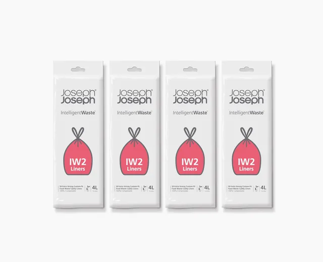 joseph-joseph-iw2-4l-white-food-waste-caddy-liners-4-pack-200-liners image 1