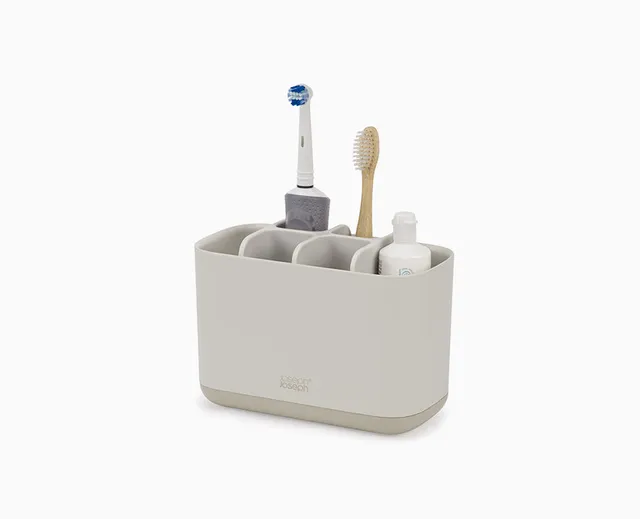 joseph-joseph-easystore-large-matt-ecru-toothbrush-holder-organizes-electric-man image 1