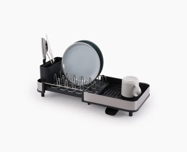 joseph-joseph-extend-slim-steel-expandable-grey-dish-drainer-compact-adjustable- image 1