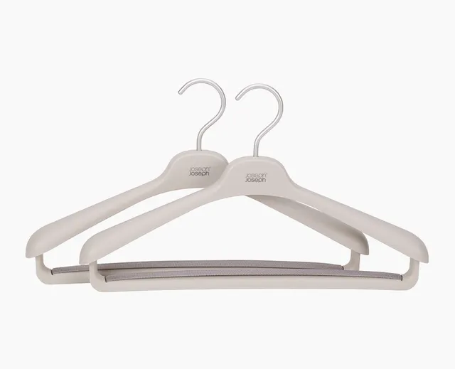 joseph-joseph-orderly-set-of-2-ecru-suit-coat-hangers-recycled-plastic-non-slip- image 1