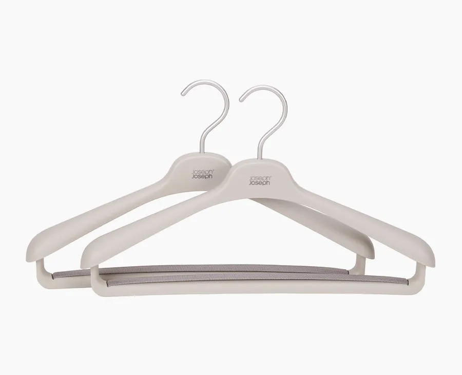 joseph-joseph-orderly-set-of-2-ecru-suit-coat-hangers-recycled-plastic-non-slip- image 1