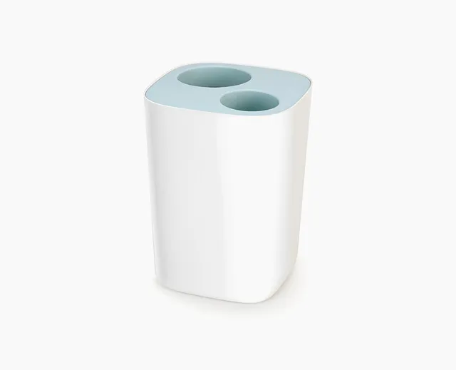 joseph-joseph-split-8l-light-blue-waste-recycling-bin-dual-compartment image 1