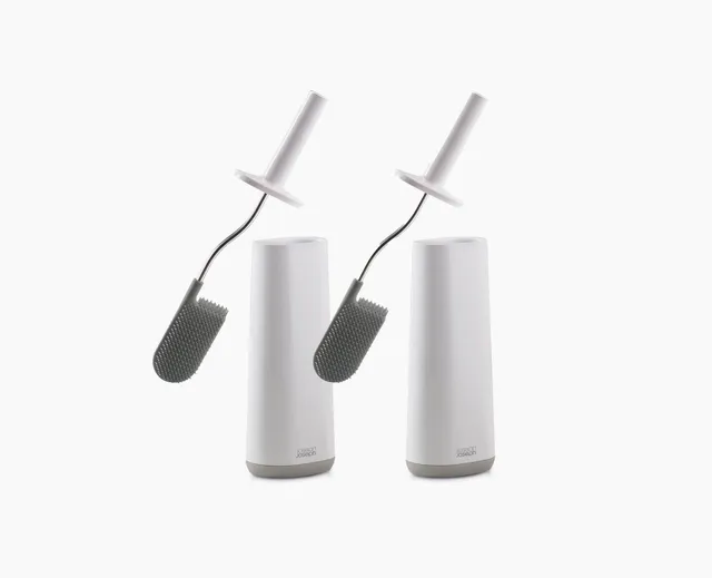 joseph-joseph-flex-toilet-brush-pack-of-2-grey-flexible-d-shaped-head image 1