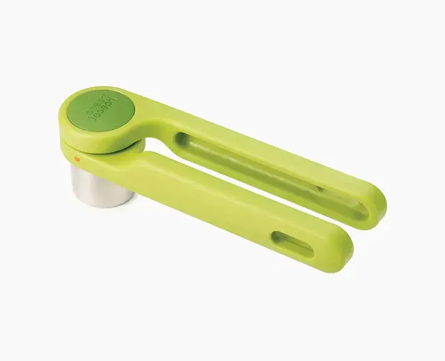 joseph-joseph-helix-green-garlic-press-stainless-steel-nylon-twist-design image 1