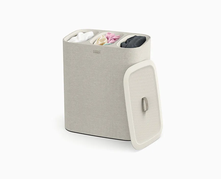 joseph-joseph-tota-trio-90l-ecru-laundry-separation-basket-3-removable-tote-bags image 1