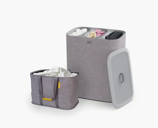 joseph-joseph-2-piece-grey-tota-trio-90l-hold-all-max-55l-laundry-basket-set-sor image 1
