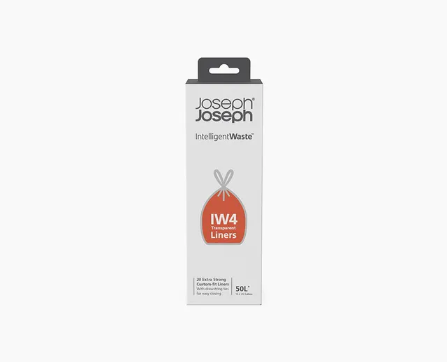 joseph-joseph-iw4-50l-clear-bin-liners-extra-strong-drawstring image 1