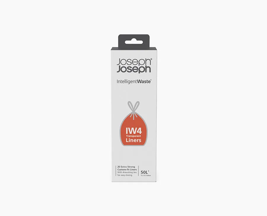 joseph-joseph-iw4-50l-clear-bin-liners-extra-strong-drawstring image 1