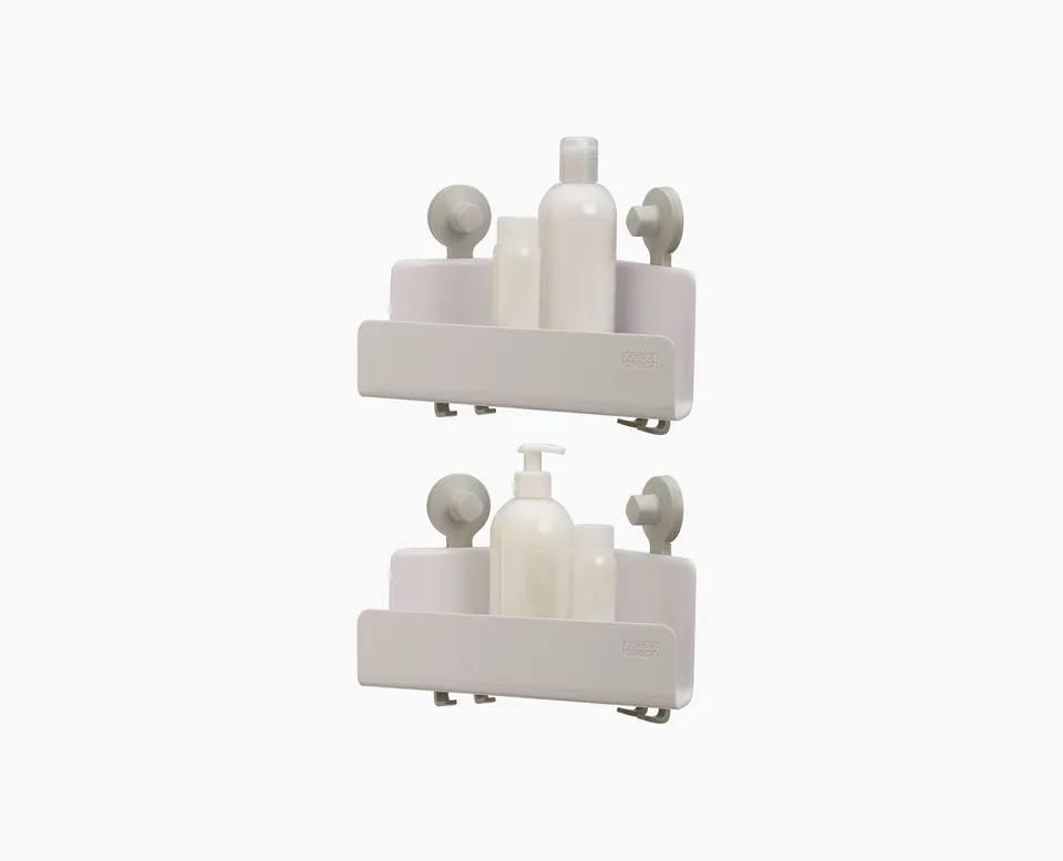 joseph-joseph-easystore-2-piece-white-corner-shower-shelf-set image 1