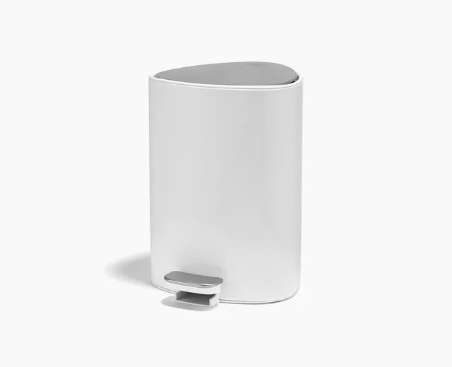 joseph-joseph-easystore-5l-gloss-white-bathroom-pedal-bin-with-soft-close-lid-an image 1