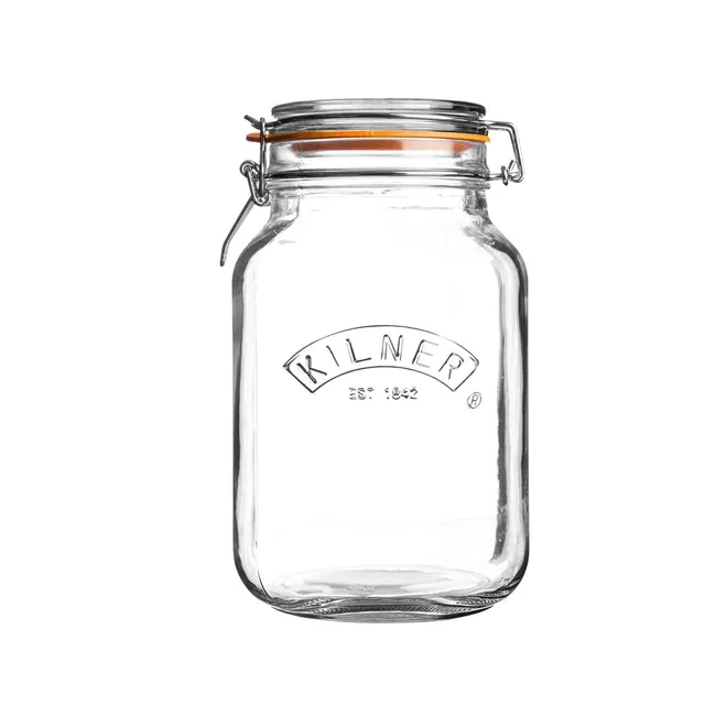 kilner-square-swing-top-glass-jar-1-5l-space-saving-preserving-jar image 1
