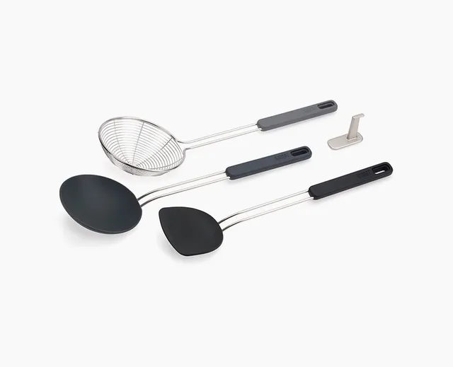 joseph-joseph-nest-fusion-3-piece-black-wok-utensil-set-with-space-saving-handle image 1