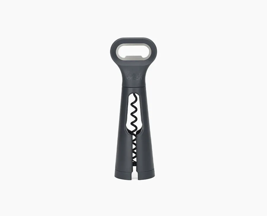 joseph-joseph-barstar-3-in-1-grey-corkscrew-compact-wine-opener-with-foil-cutter image 1