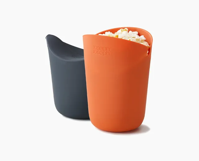 joseph-joseph-m-cuisine-2-piece-orange-popcorn-maker-set-microwave-silicone-cups image 1