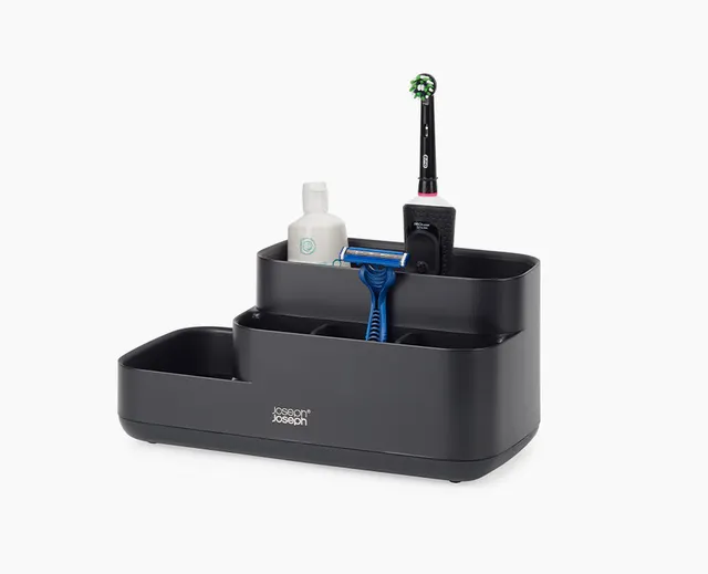 joseph-joseph-easystore-matt-black-bathroom-storage-caddy image 1