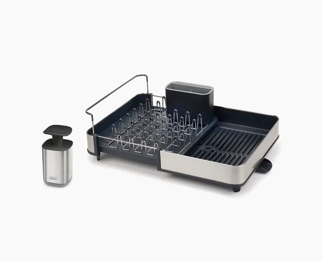 joseph-joseph-2-piece-stainless-steel-sink-organisation-set-extend-dish-drainer- image 1