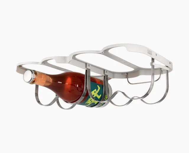 joseph-joseph-cradle-under-shelf-folding-wine-bottle-rack-space-saving-stainless image 1