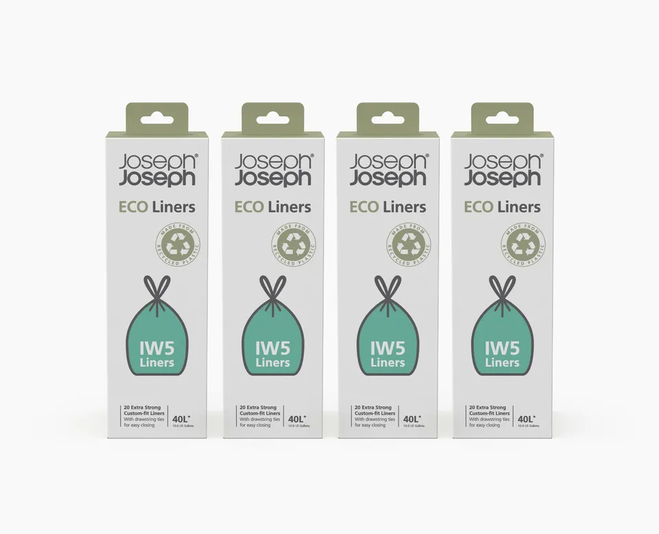 joseph-joseph-iw5-40l-grey-recycled-bin-liners-4-pack-80-liners-for-titan-porta- image 1