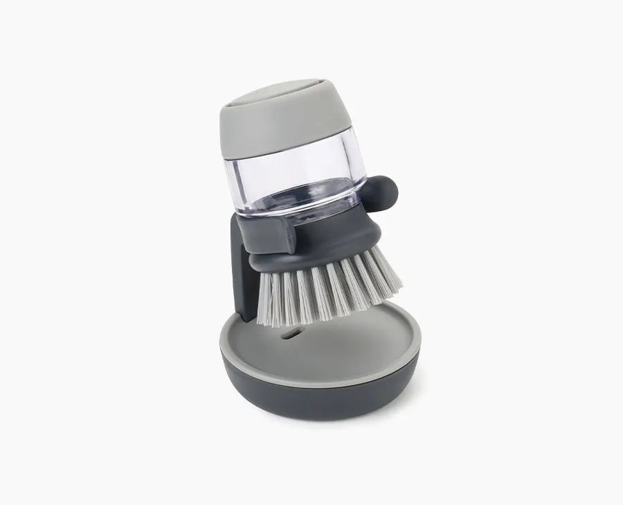 joseph-joseph-palm-scrub-grey-washing-up-brush-with-soap-dispenser image 1
