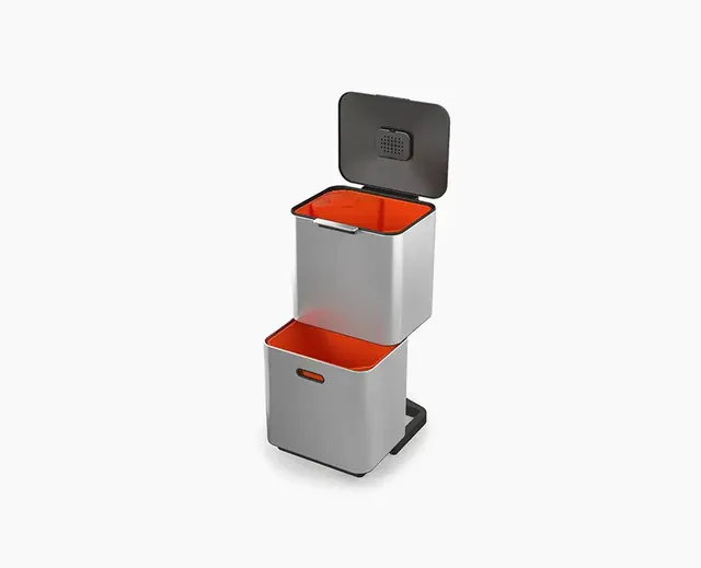 joseph-joseph-totem-max-60l-stainless-steel-waste-recycling-bin image 1