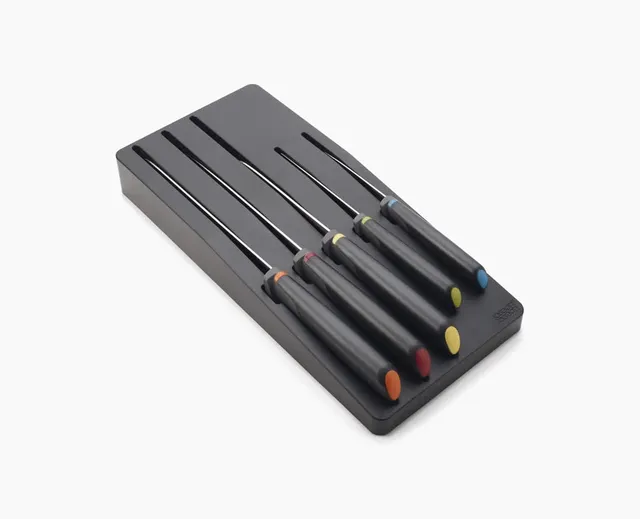 joseph-joseph-elevate-store-5-piece-multicolour-knife-set-with-in-drawer-storage image 1
