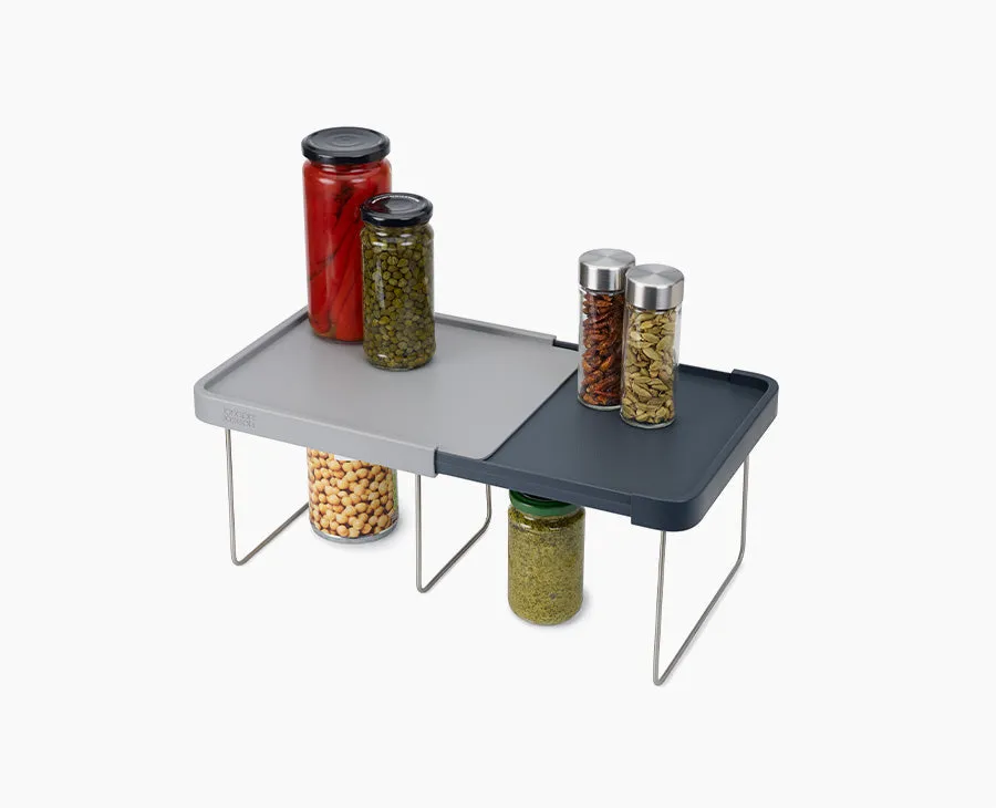 joseph-joseph-cupboardstore-expandable-grey-shelf-adjustable-storage-shelf image 1