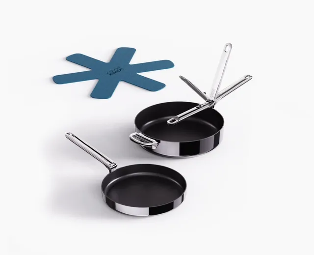 joseph-joseph-space-steel-folding-handle-non-stick-2-piece-frying-pan-set-24cm-2 image 1