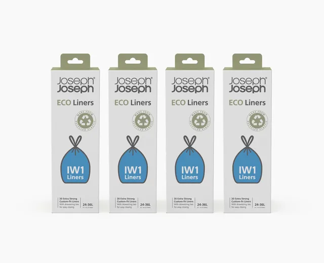 joseph-joseph-iw1-24-36l-grey-recycled-bin-liners-4-pack-80-liners image 1