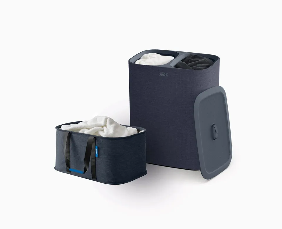 joseph-joseph-tota-90l-hold-all-35l-laundry-basket-set-black-2-piece image 1