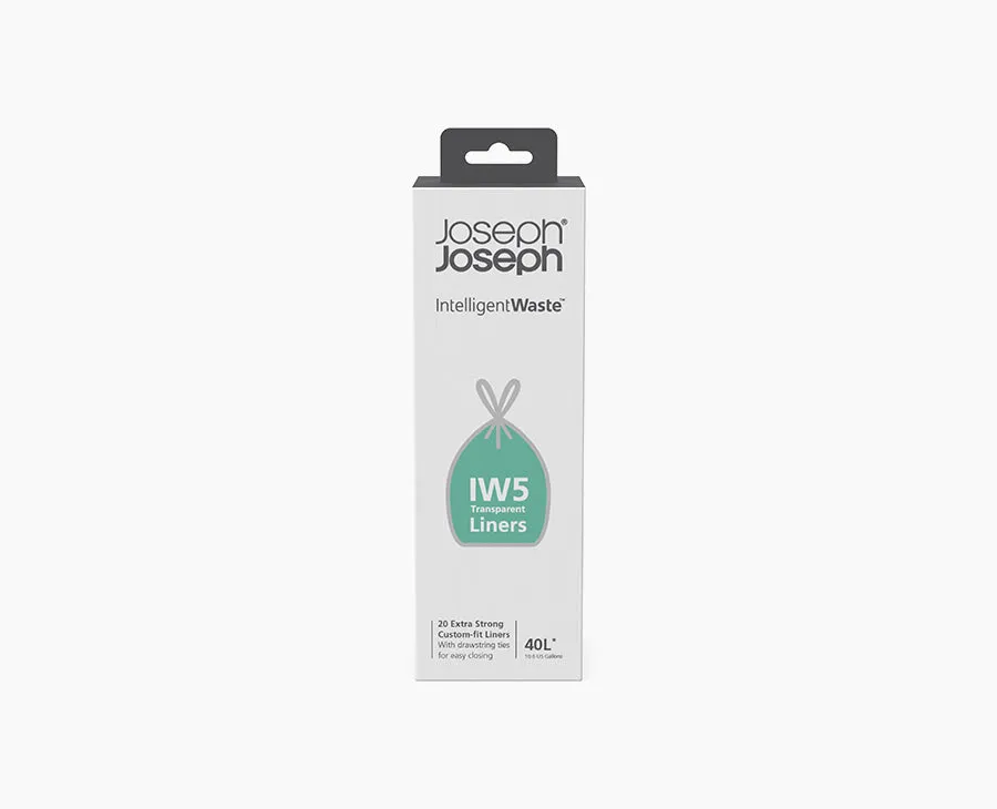 joseph-joseph-iw5-40l-clear-bin-liners-pack-of-20 image 1
