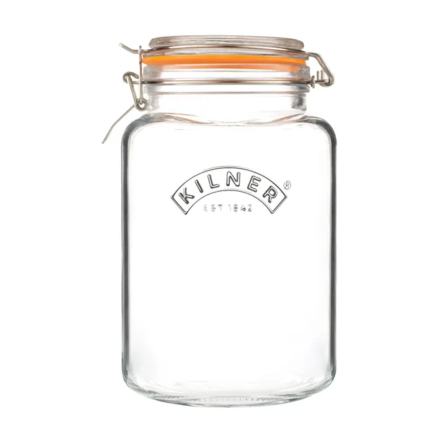 kilner-square-clip-top-jar-3l-airtight-glass-storage-for-preserving-pantry image 1