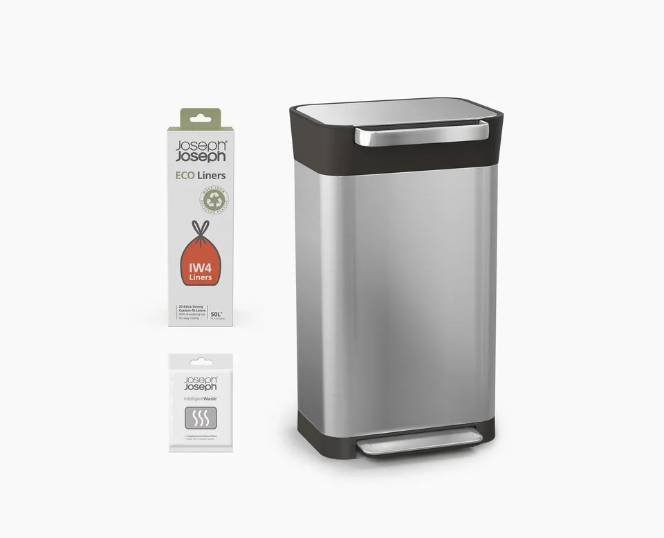 joseph-joseph-titan-30l-stainless-steel-trash-compactor-starter-set-compacts-up- image 1