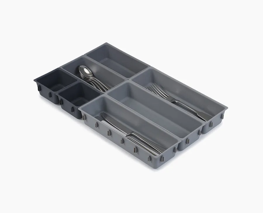 joseph-joseph-blox-7-piece-grey-drawer-organiser-set-modular-design image 1