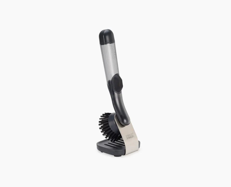 joseph-joseph-sinktech-soap-dispensing-washing-up-brush-with-steel-stand-refilla image 1