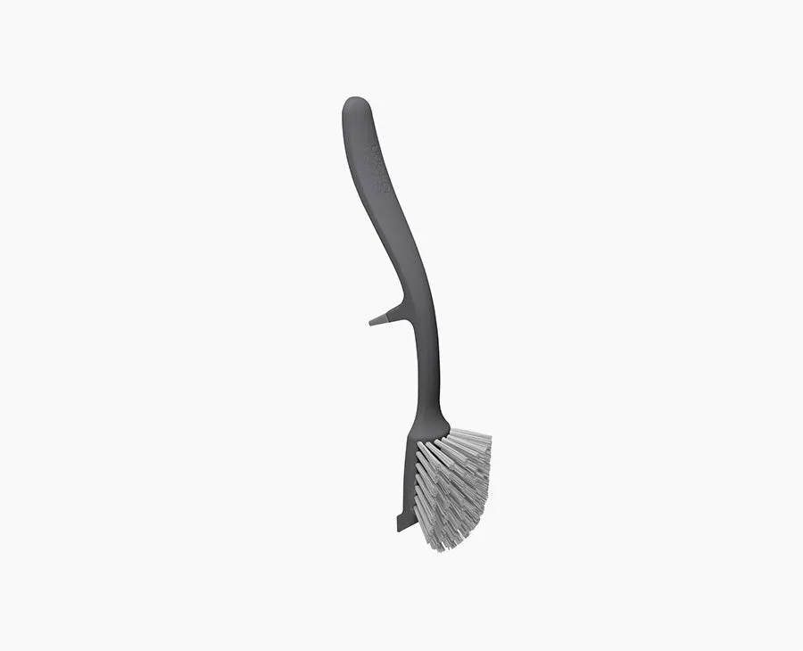 joseph-joseph-edge-grey-washing-up-brush-with-integrated-sink-rest-and-replaceme image 1