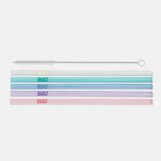 built-tritan-straw-set-with-cleaner-5-bpa-free-reusable-straws-brush image 1