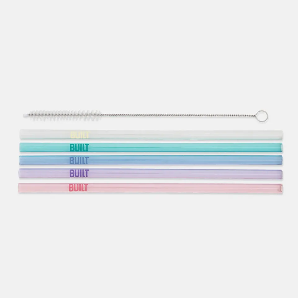 built-tritan-straw-set-with-cleaner-5-bpa-free-reusable-straws-brush image 1