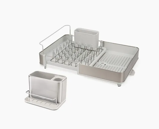 joseph-joseph-2-piece-stone-drainer-sink-organisation-set-expandable-dish-draine image 1