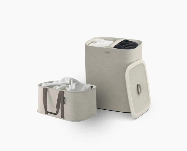 joseph-joseph-2-piece-ecru-tota-90l-hold-all-35l-laundry-basket-set image 1