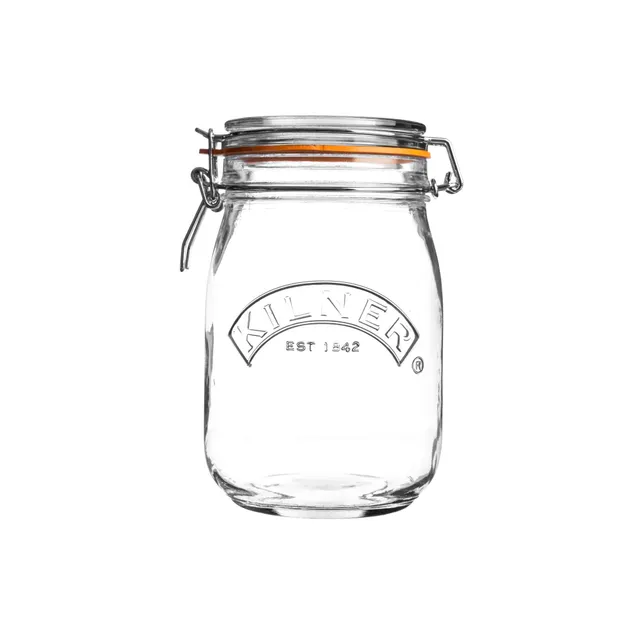 kilner-1l-round-swing-top-glass-jar-original-clip-top-storage-canning-jar image 1
