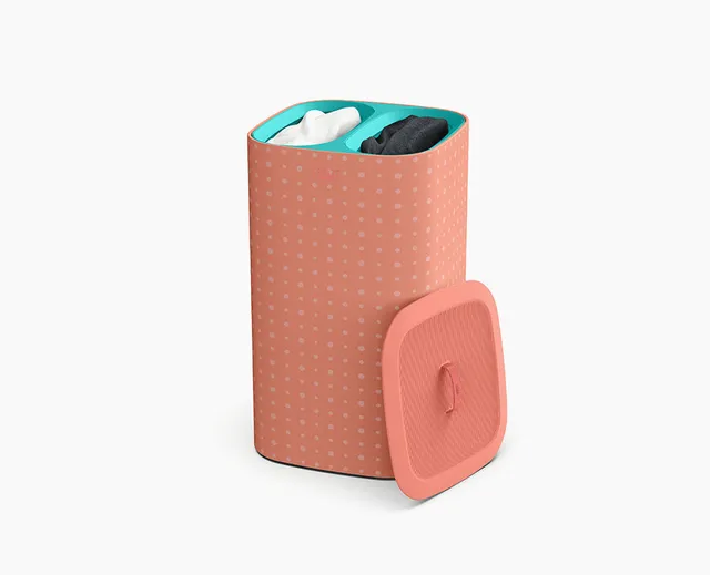 joseph-joseph-tota-pop-60l-coral-laundry-separation-basket-with-two-tote-bags image 1