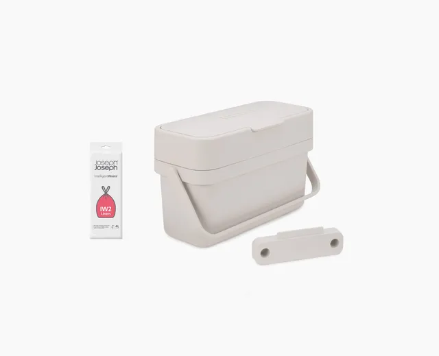 joseph-joseph-compo-4l-stone-food-waste-caddy-starter-set-with-liners-and-odour- image 1